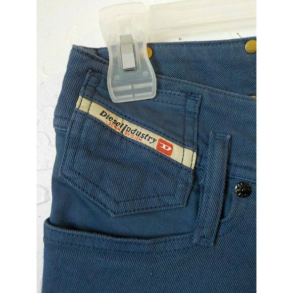 DIESEL Industry Blue Denim Jeans MATIC Women 26 x 30 Low Waist Stretch Zip Up - Picture 3 of 11